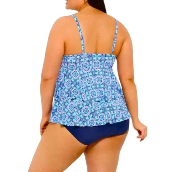 Christina, Tankini, Size 10, Blue, Pink & White ☀️ - Picture 2 of 9